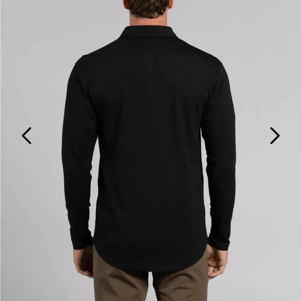 BYLT Basics Black LUX Long Sleeve Polo - Picture 5 of 5